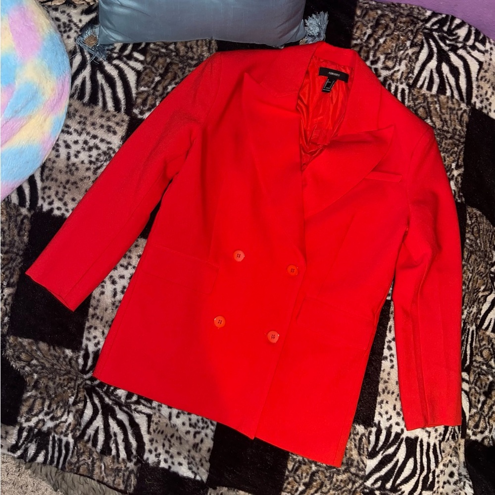 oversized orange blazer